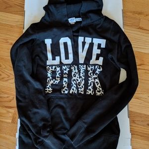 PINK VS black hoodie size small
